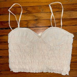 Yellow and white plaid Zara cropped tank